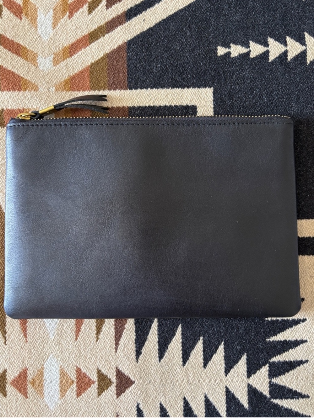 Madewell Black Leather Zip Pouch